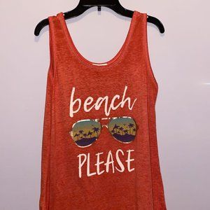 Coral Orange Maurices "Beach Please" Tank Top